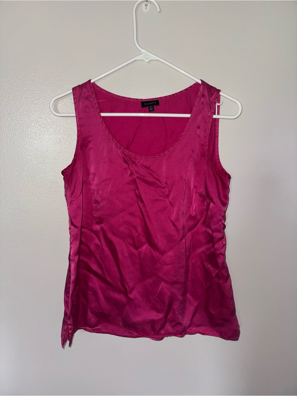 Talbots Women's Magenta Silk Tank Top